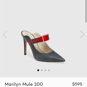 Elegant Red and Gray Marilyn Mule